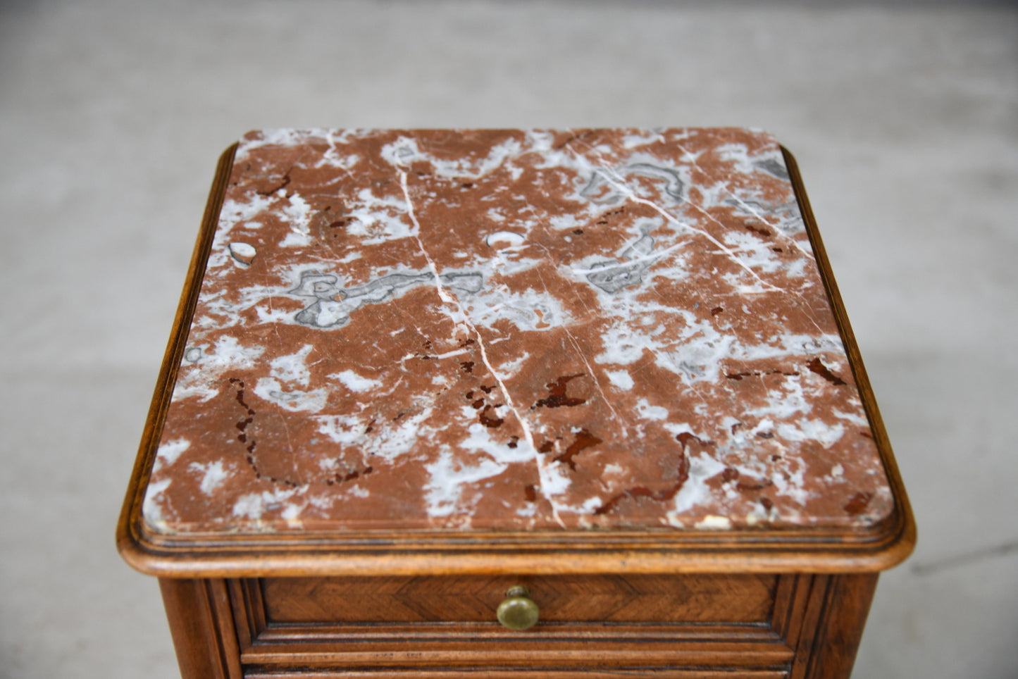 French Marble Top Bedside Cabinet