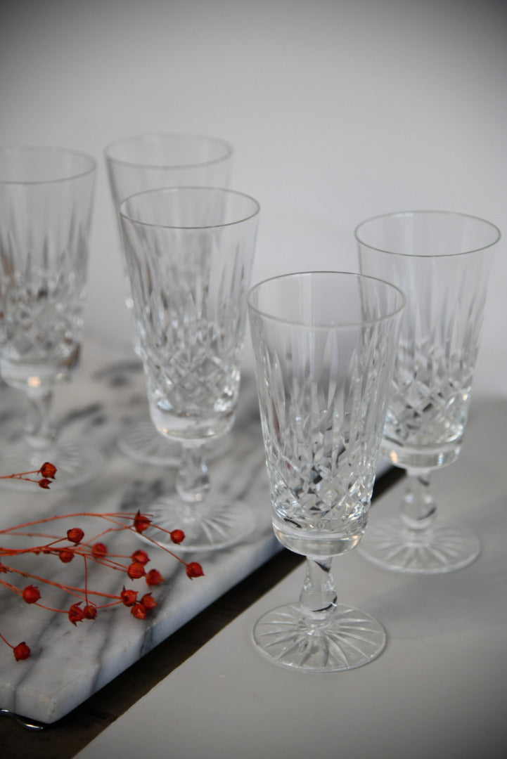 5 Cut Glass Champagne Glasses