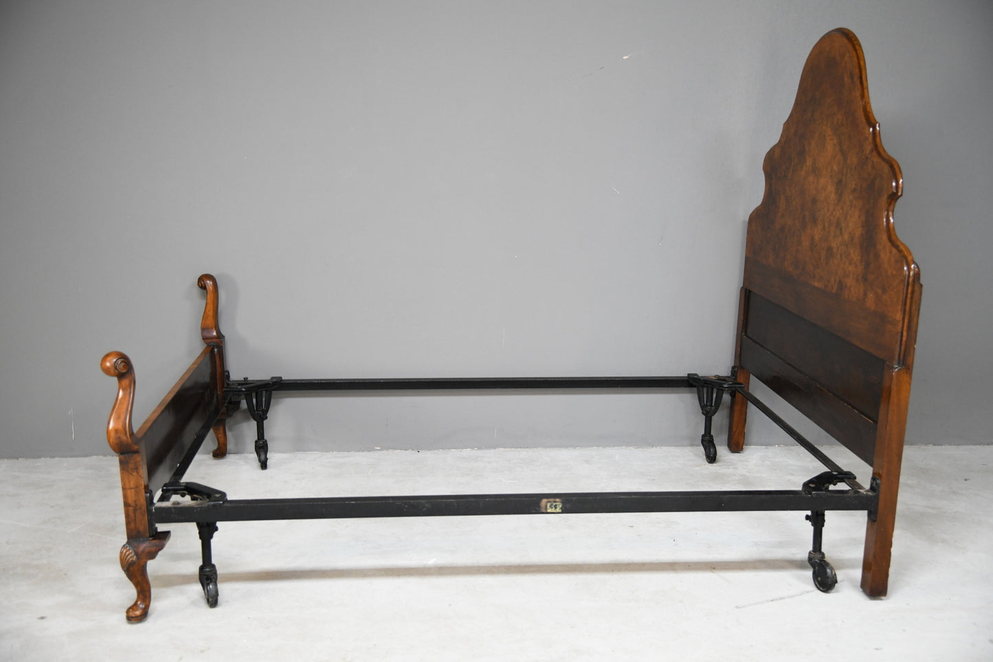 Queen Anne Style Walnut Double Bed Frame