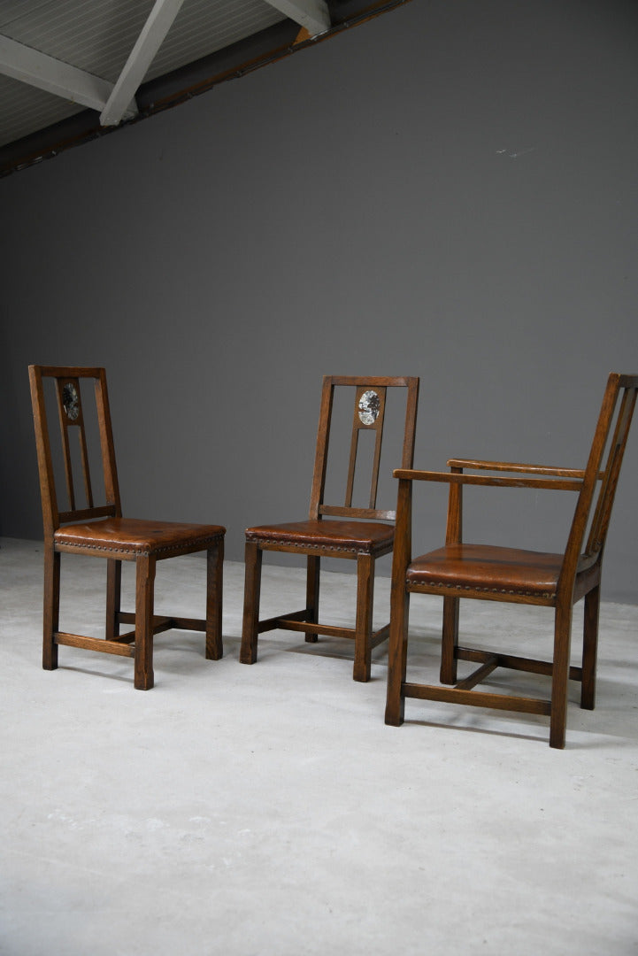 Set 5 Arts & Crafts Dining Chairs