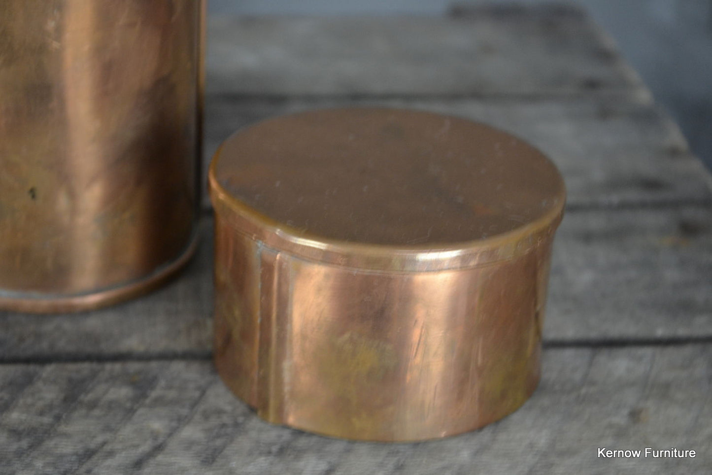 Antique Small Copper Canister - Kernow Furniture