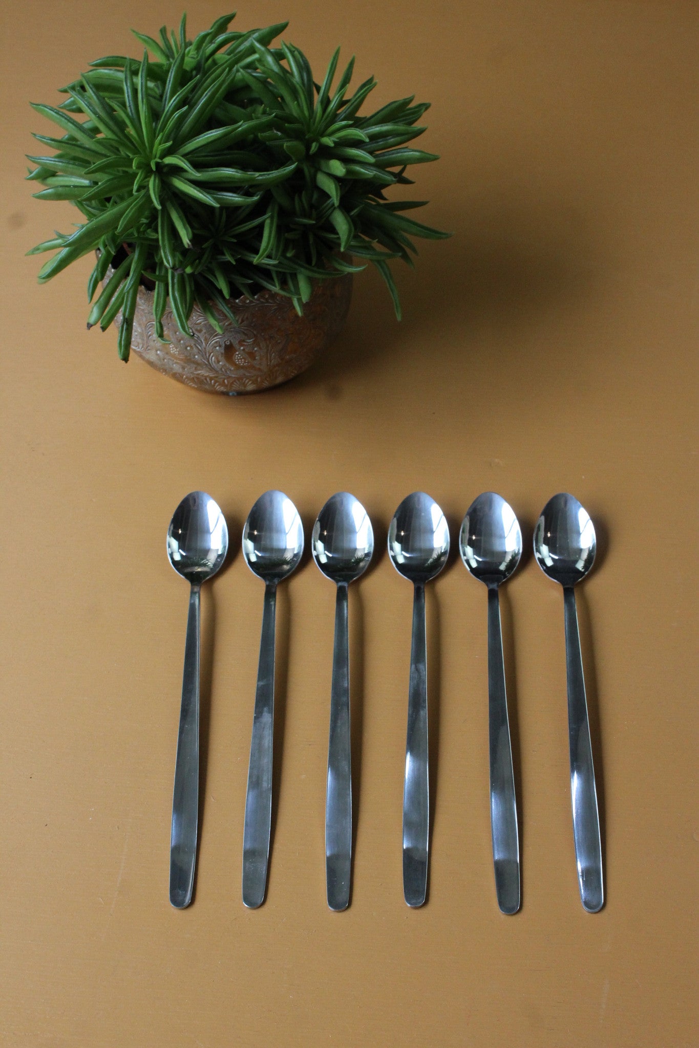 6 Stainless Sundae Spoons - Kernow Furniture