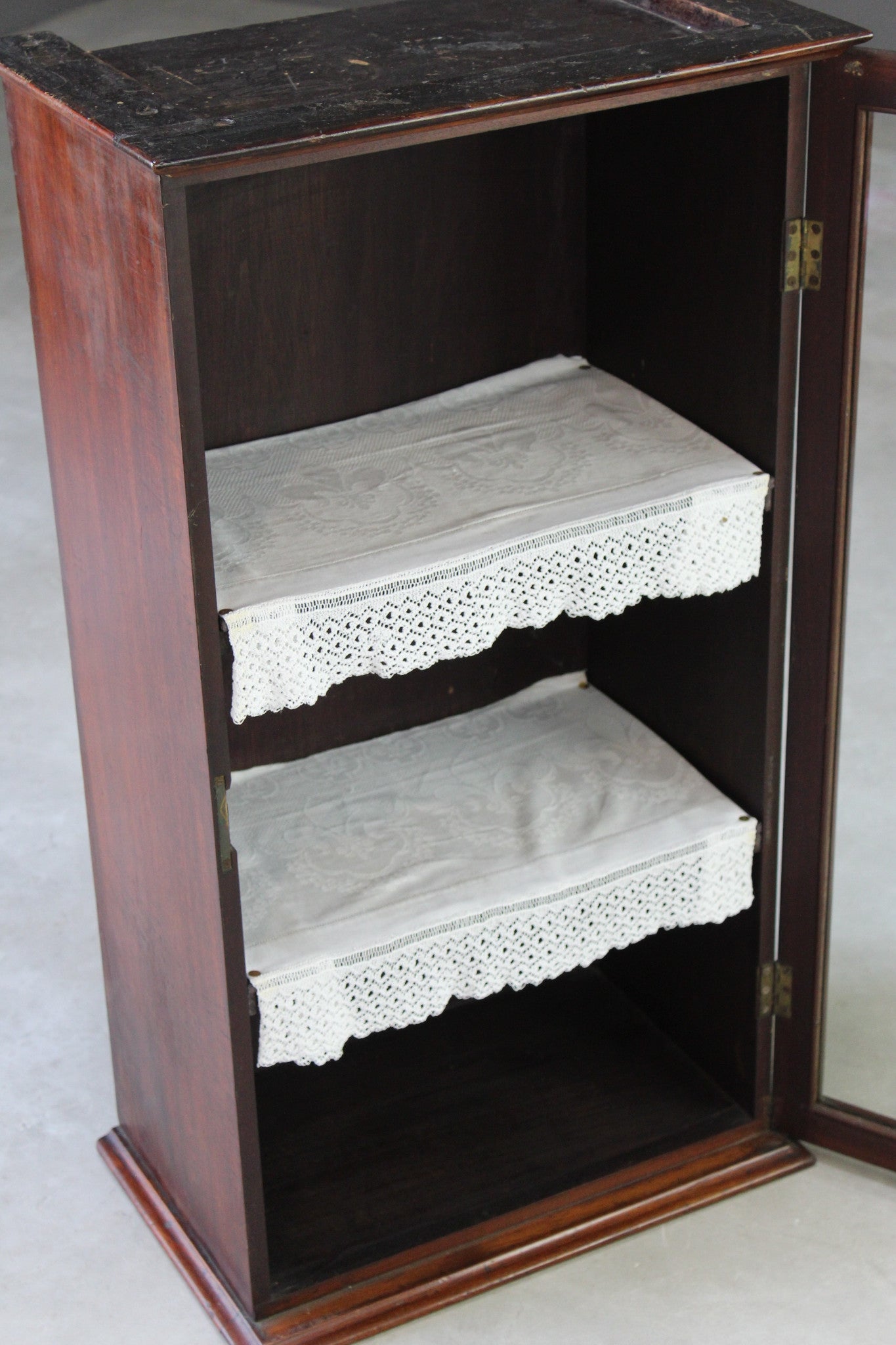 Antique Counter Top Glazed Cabinet - Kernow Furniture