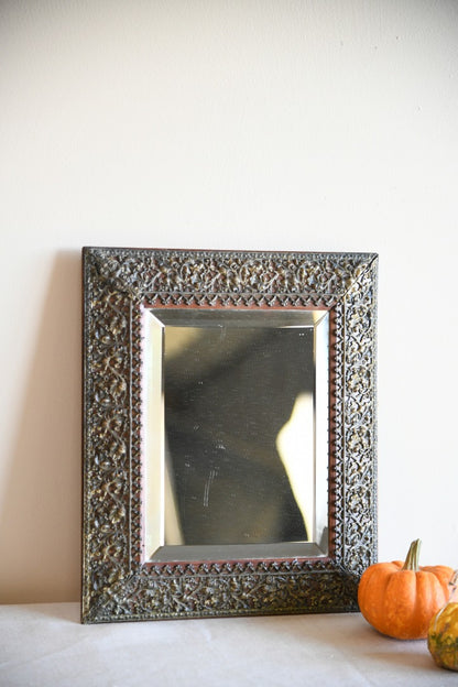 Antique Pierced Metal Mirror