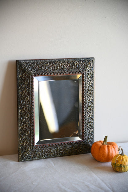 Antique Pierced Metal Mirror