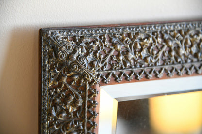 Antique Pierced Metal Mirror