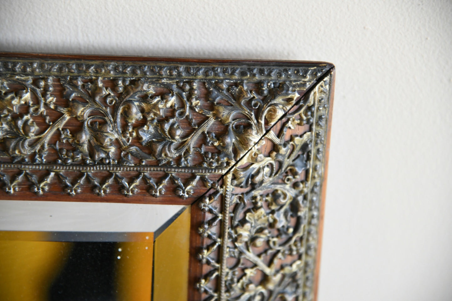 Antique Pierced Metal Mirror