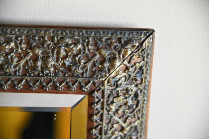 Antique Pierced Metal Mirror