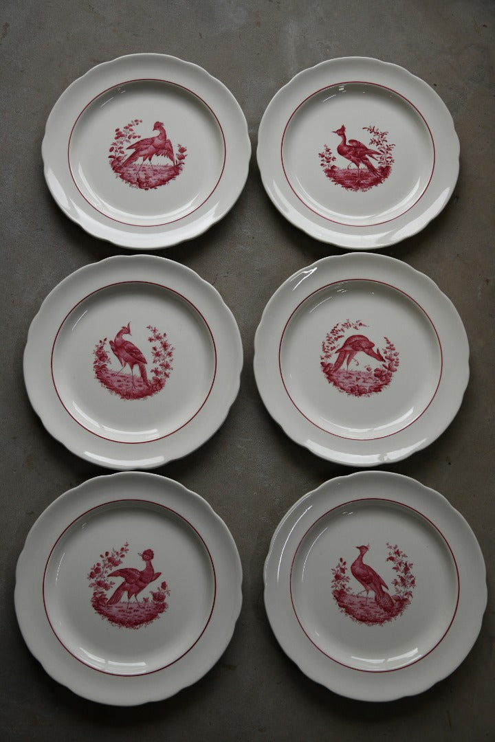 6 x Copeland Spode Red Pheasant Dinner Plates