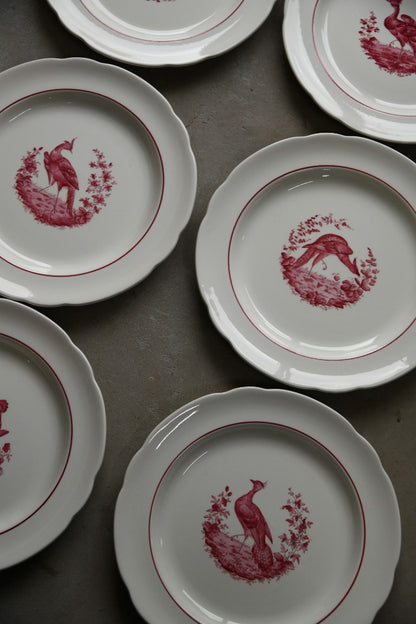 6 x Copeland Spode Red Pheasant Dinner Plates