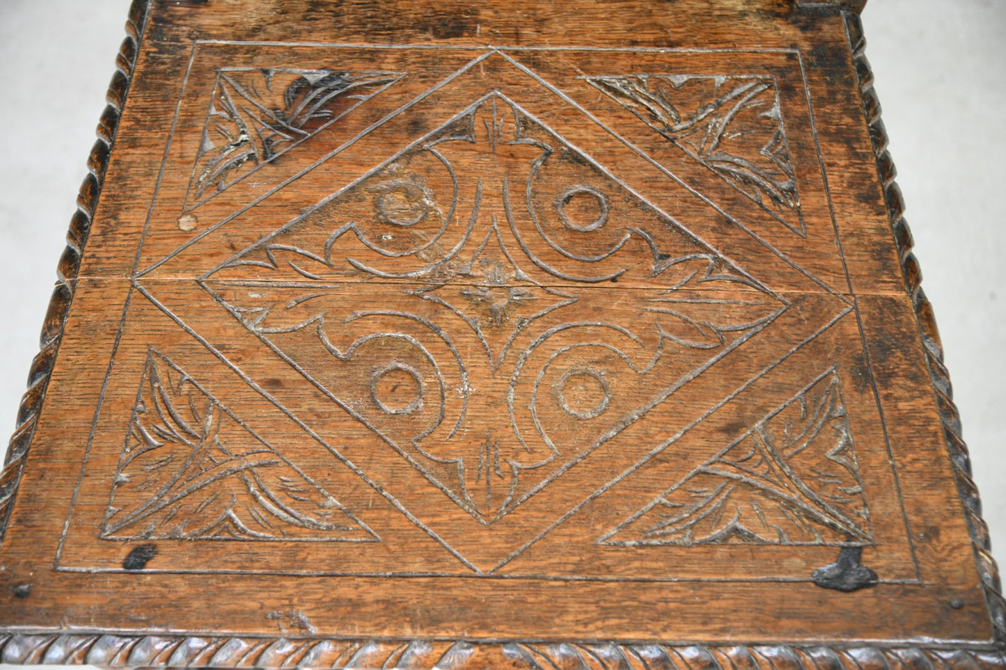 Single 17th Century Style Carved Oak Chair