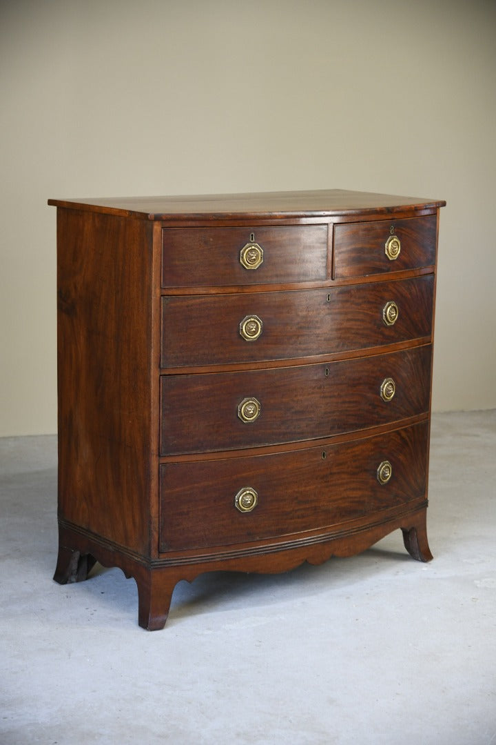 Antique Mahogany Bow Front Chest of Drawers