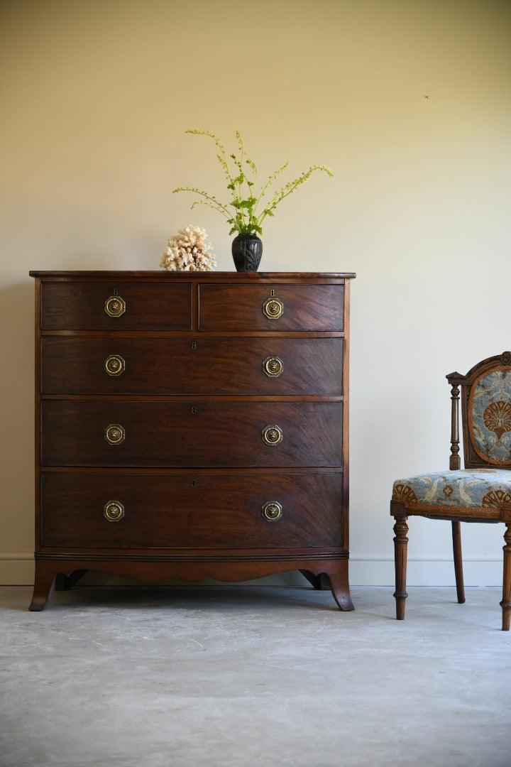 Antique Mahogany Bow Front Chest of Drawers