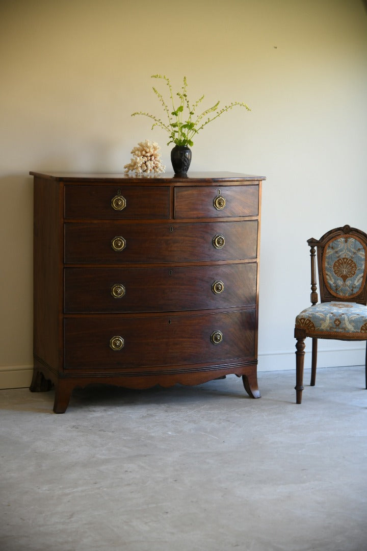 Antique Mahogany Bow Front Chest of Drawers