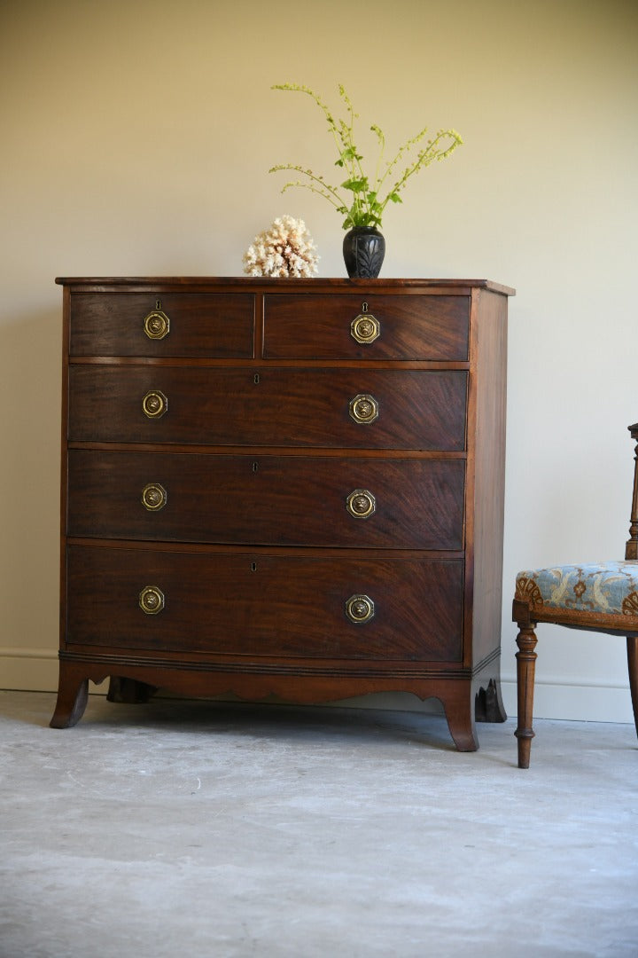 Antique Mahogany Bow Front Chest of Drawers