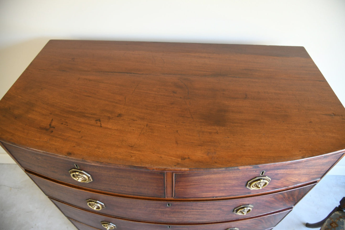 Antique Mahogany Bow Front Chest of Drawers