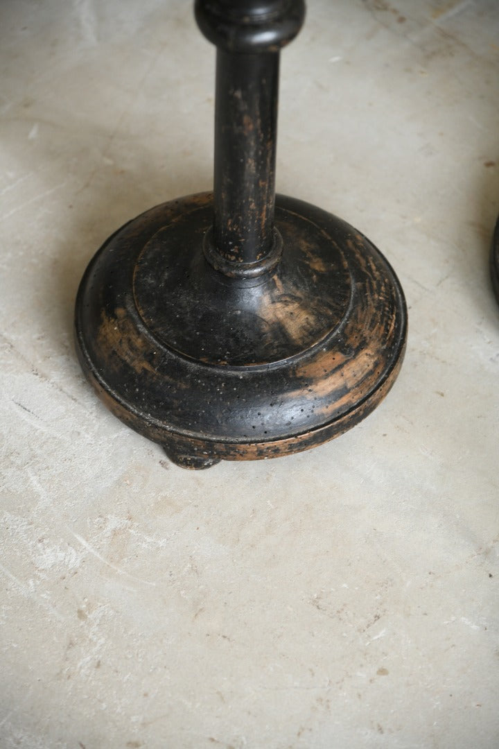 4 Ebonised Pricket Candle Sticks