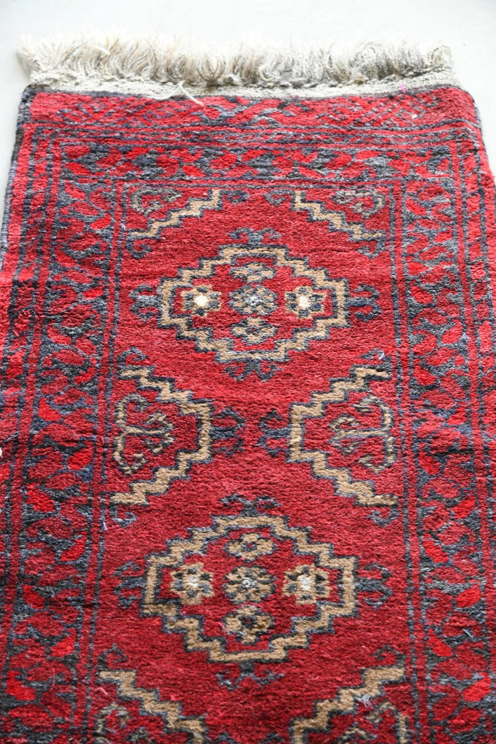 Red Afghan Wool Runner