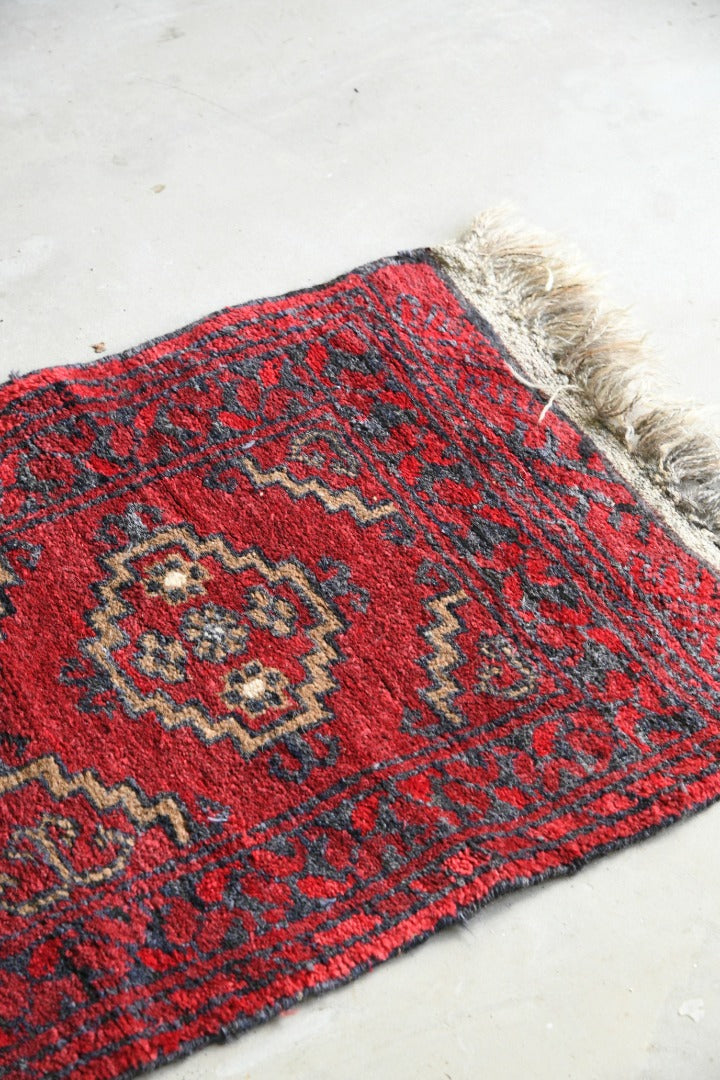 Red Afghan Wool Runner