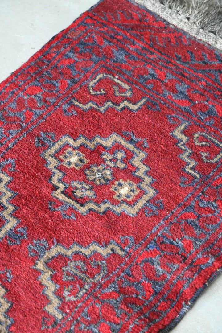 Red Afghan Wool Runner