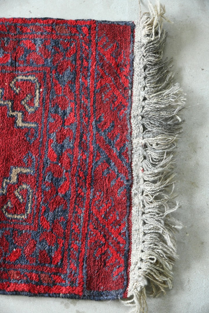 Red Afghan Wool Runner