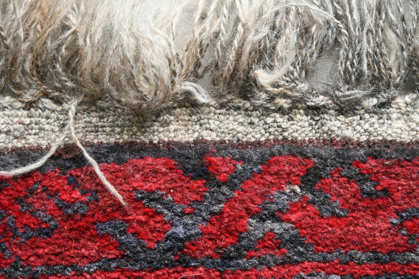 Red Afghan Wool Runner