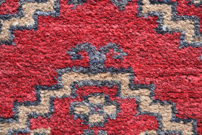 Red Afghan Wool Runner