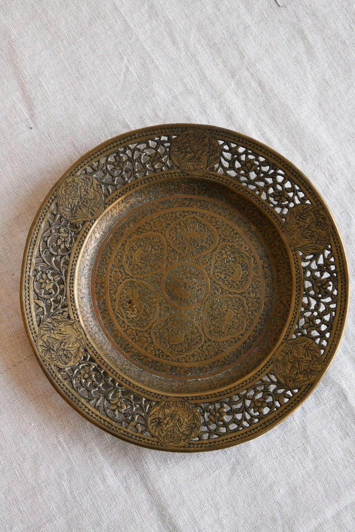 Decorative Eastern Pierced Brass Dish