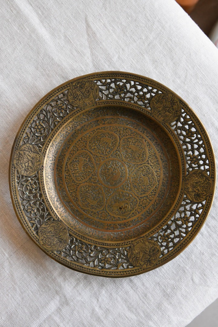 Decorative Eastern Pierced Brass Dish