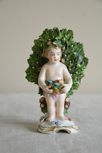 Vintage Porcelain Putti & Flower Basket