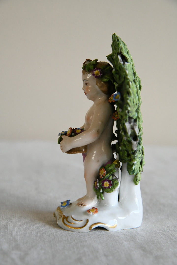 Vintage Porcelain Putti & Flower Basket