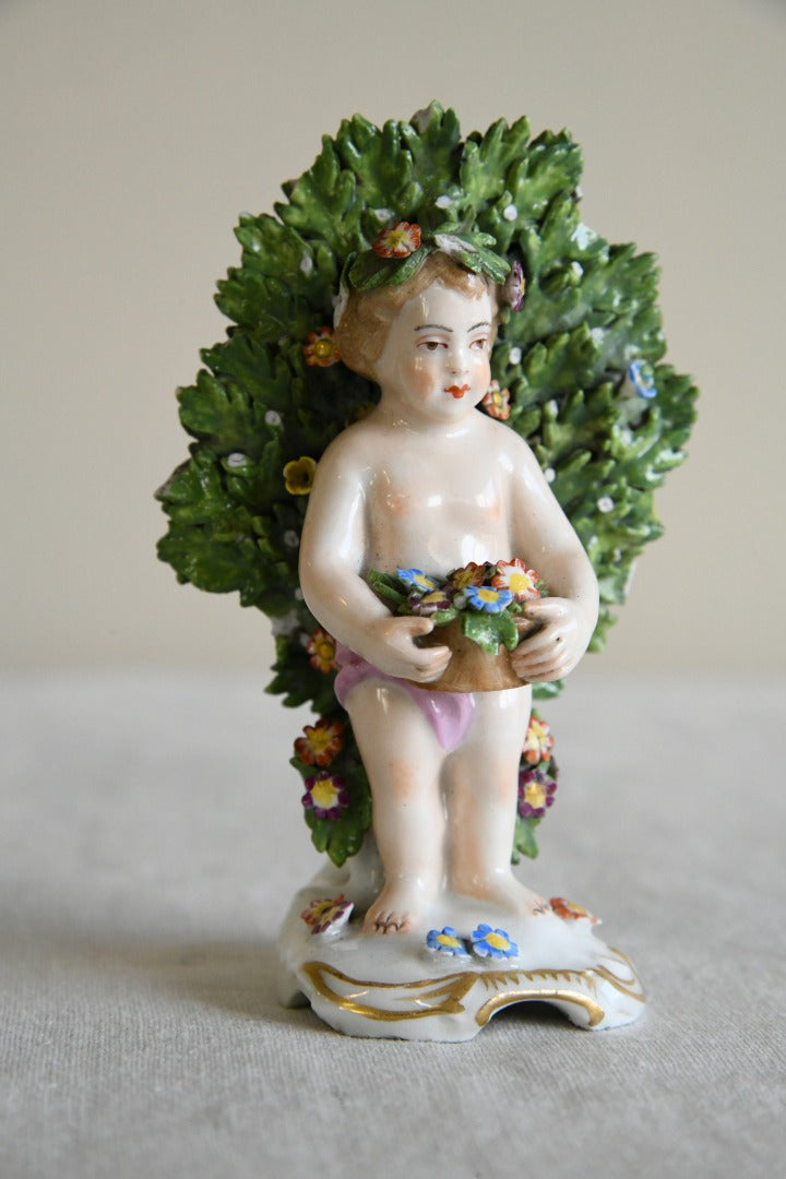 Vintage Porcelain Putti & Flower Basket