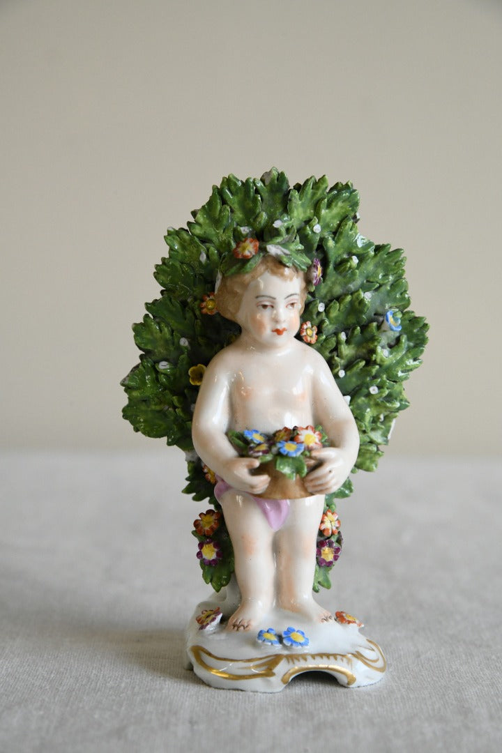 Vintage Porcelain Putti & Flower Basket