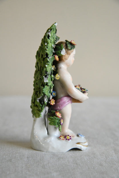 Vintage Porcelain Putti & Flower Basket