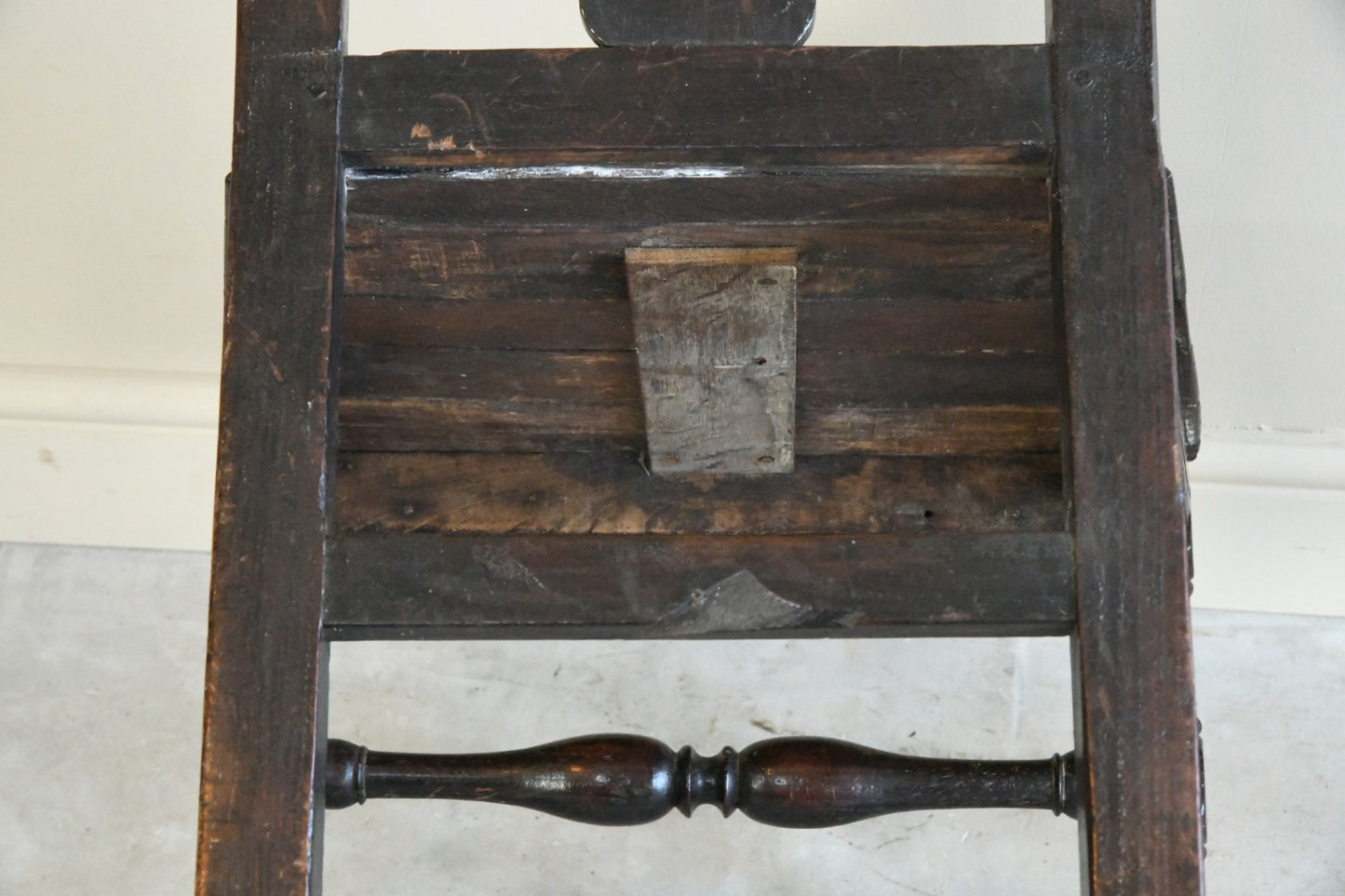 Pair Carved Oak Side Chairs