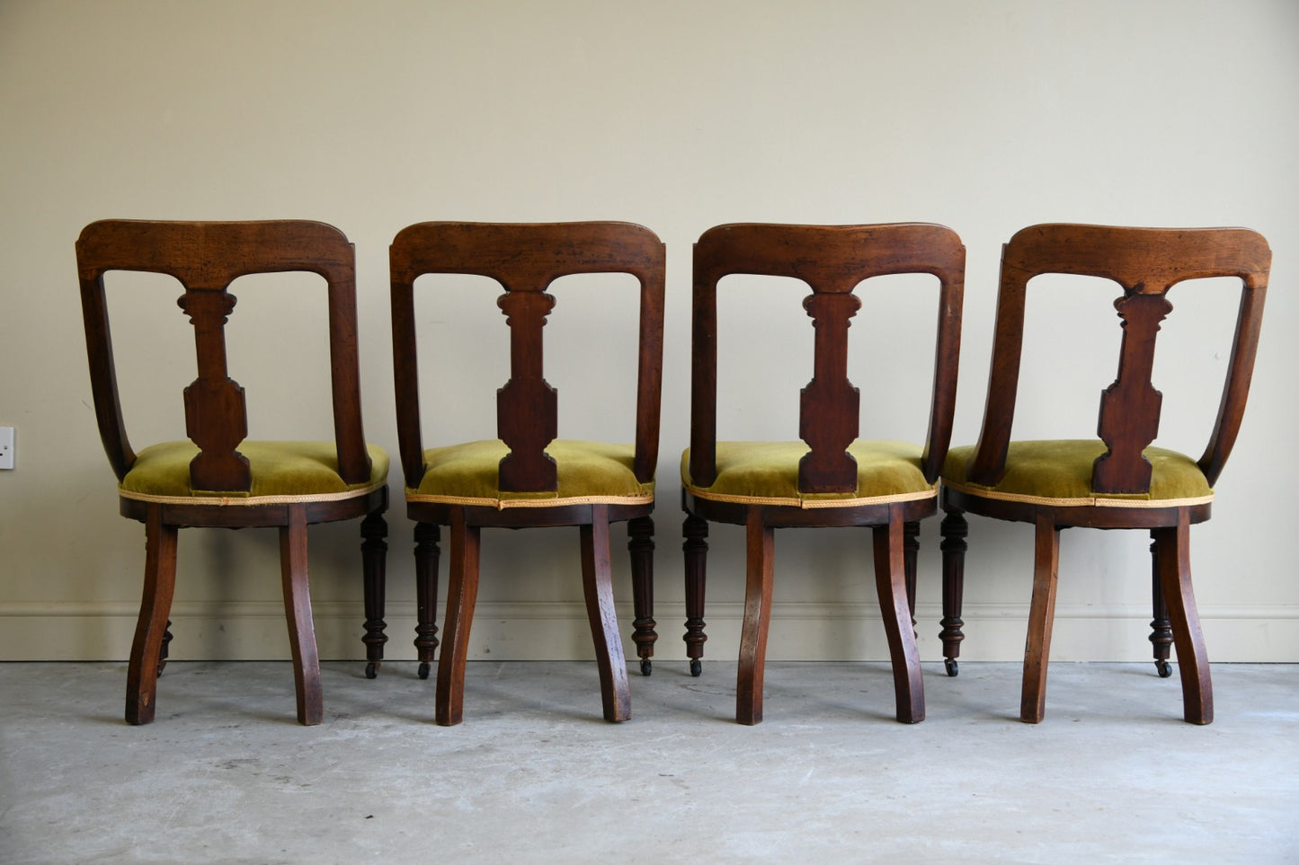 4 Victorian Walnut Dining Chairs