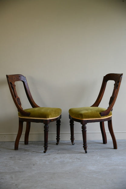 4 Victorian Walnut Dining Chairs