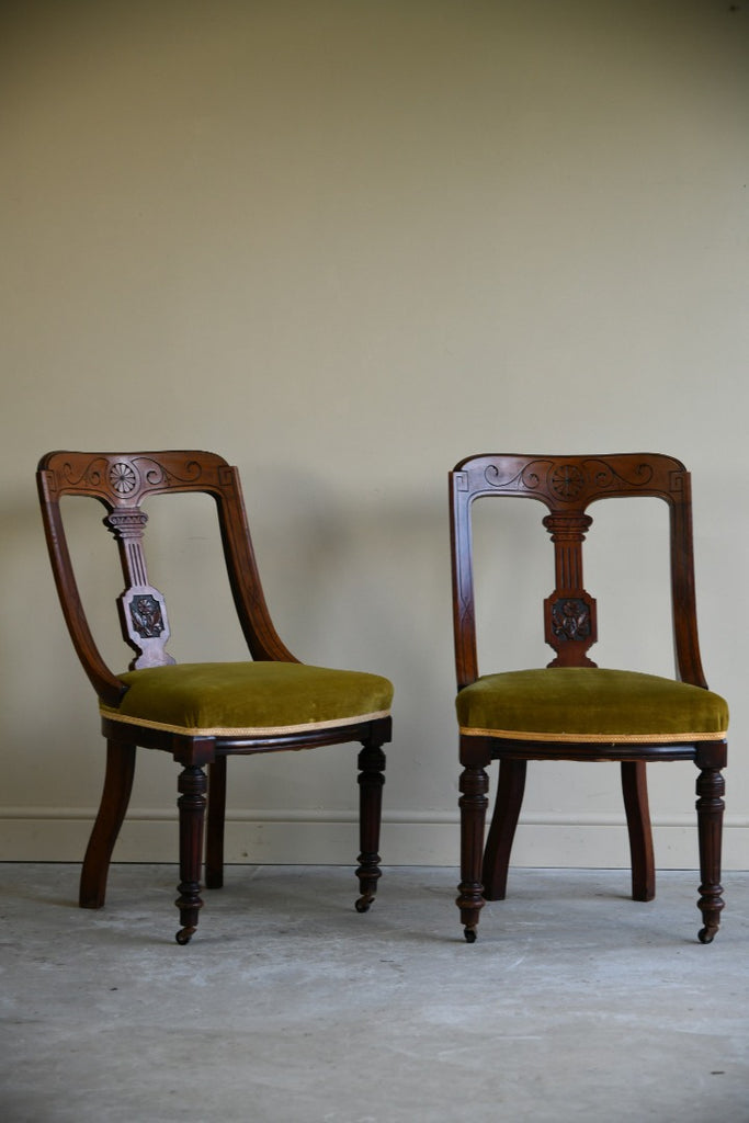 4 Victorian Walnut Dining Chairs