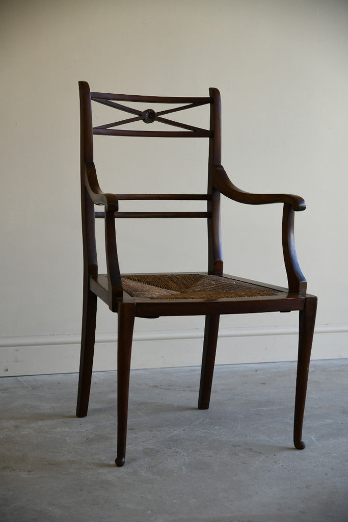 Single Continental Walnut Occasional Chair