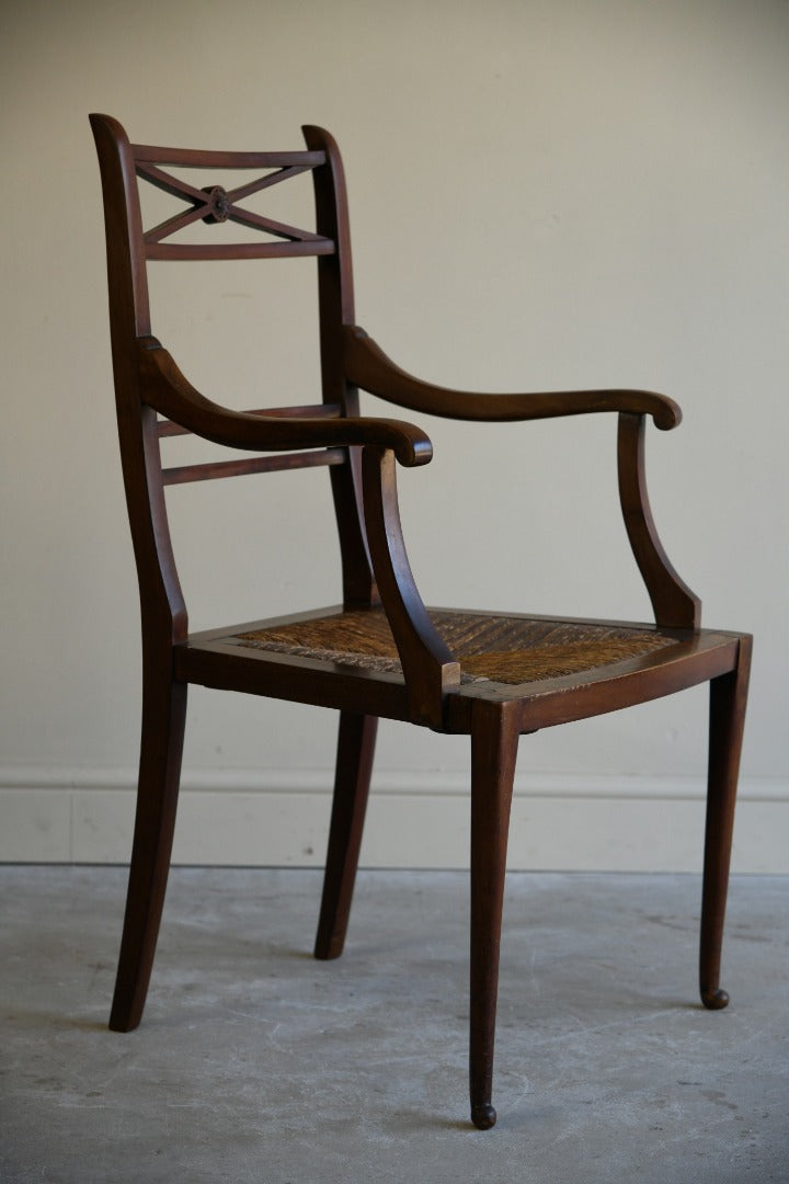 Single Continental Walnut Occasional Chair