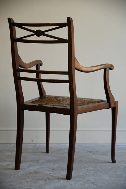 Single Continental Walnut Occasional Chair