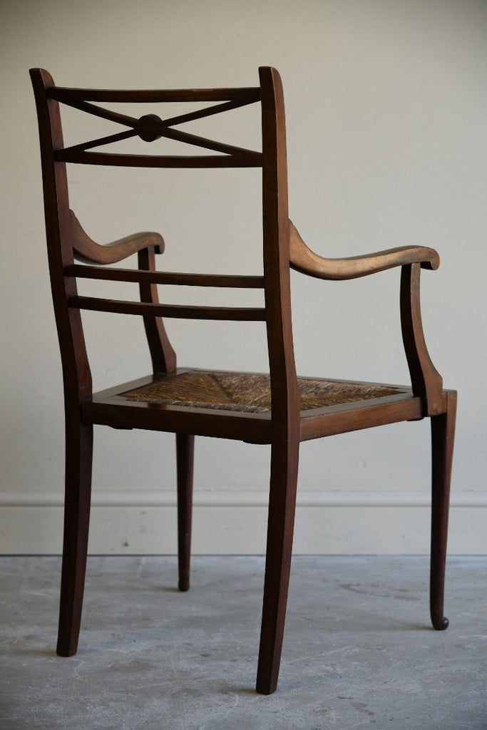 Single Continental Walnut Occasional Chair