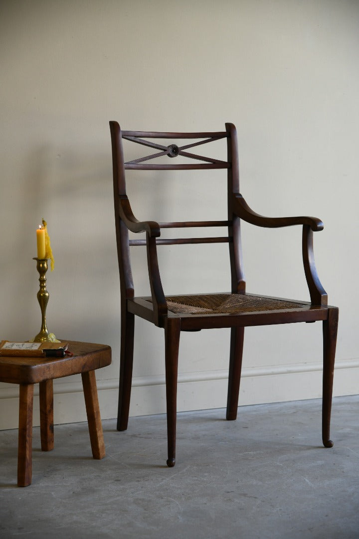 Single Continental Walnut Occasional Chair