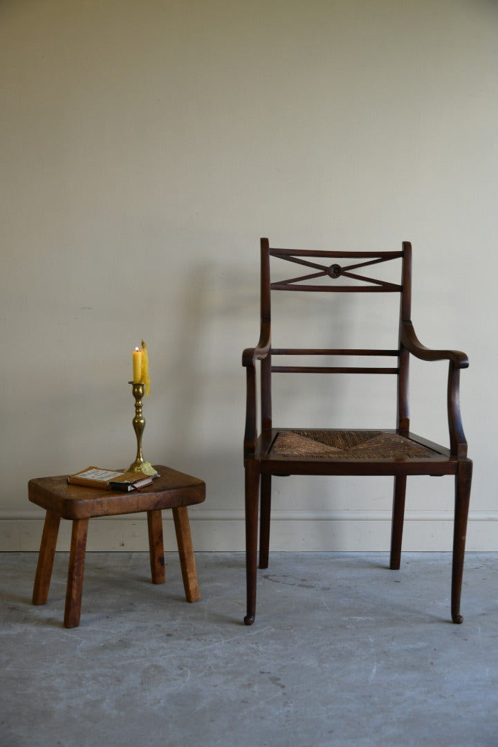 Single Continental Walnut Occasional Chair