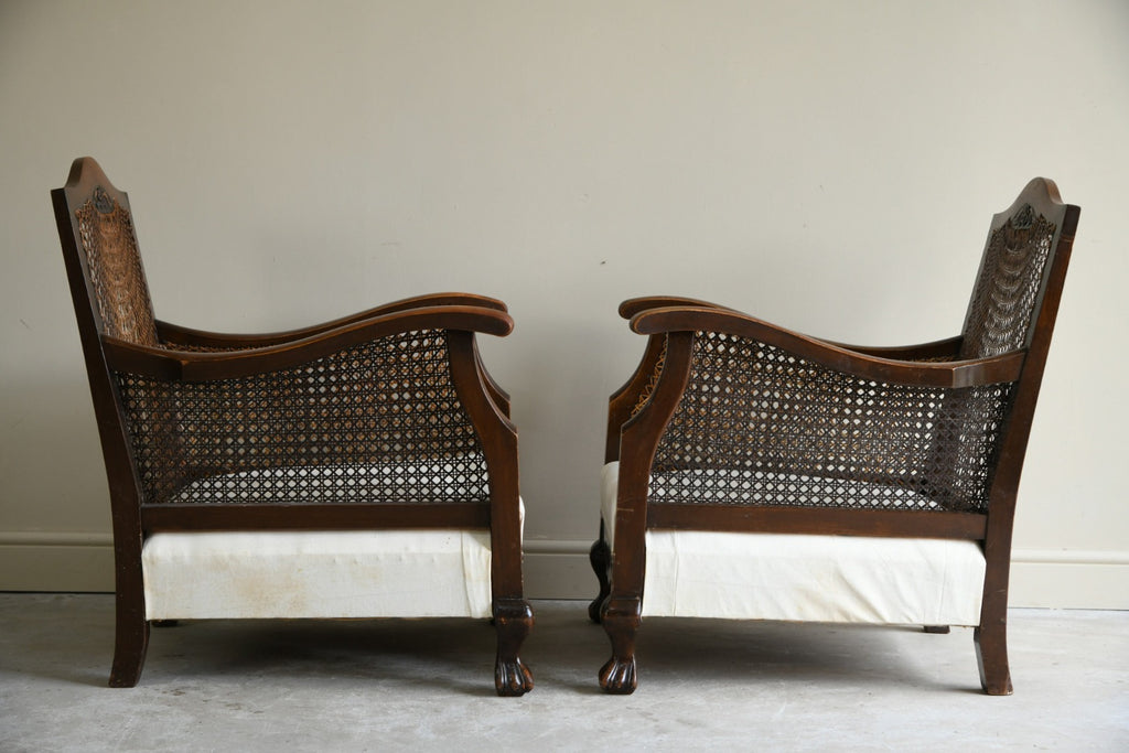 Pair Early 20th Century Bergere Chairs