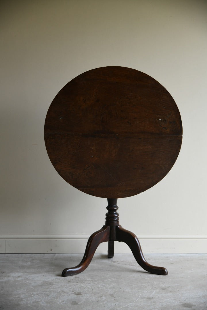 Antique Oak Tilt Top Occasional Table