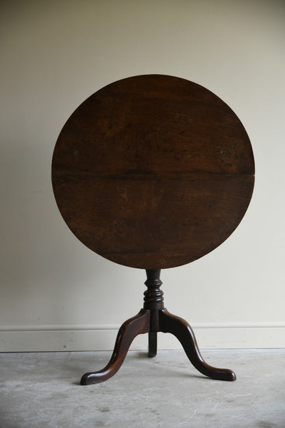 Antique Oak Tilt Top Occasional Table