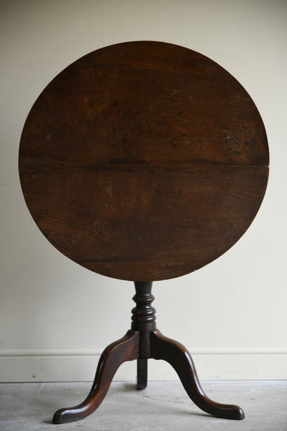 Antique Oak Tilt Top Occasional Table