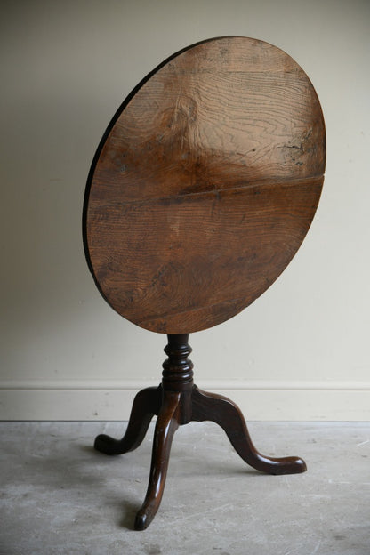 Antique Oak Tilt Top Occasional Table