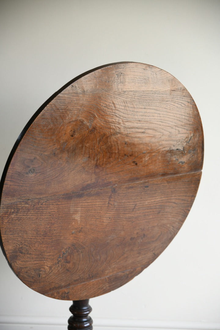 Antique Oak Tilt Top Occasional Table